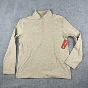 Hallstatt Men's Medium Oatmeal Beige Long Sleeve Brushed Knit 1/2 Zip Pullover